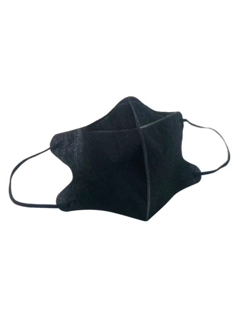MANBO 20 Pcs 3D Disposable Face Mask Unisex Adult's 3-Ply Melt Blown Filter Face Mask With Elastic Ear Loop - Black - Image 3